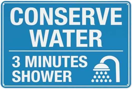 Iron Signs Conserve Water 3 M Shower Premium Sun-Proof Wear-Resistant And Durable Iron Poster Painting Funny Metal Tin Sign For Garden Hotel Shop 20X30Cm
