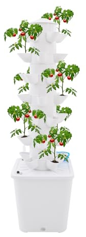 Torre di coltivazione idroponica, 7 strati, 35 piante Hydroponics Grow Tower, sistema verticale a torre idroponica con pompa dell'acqua e serbatoio dell'acqua da 2,2 Gal per fragole, insalata