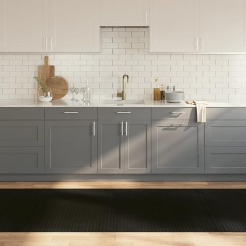 Tonture bambumatta rektangulär svart 100 x 500 cm modern golvmatta, vardagsrum matsal sovrum hall inomhus, slitstark halkfri naturlig dekoration enkel skötsel