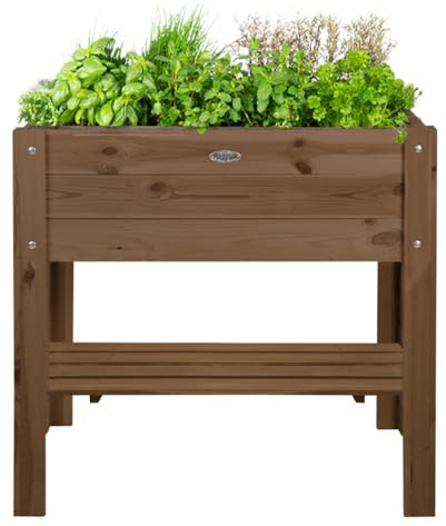 OutdoorOasis Wooden Raised Garden Bed Planter Box with Shelf for Vegetables, Herbs and Flowers, Rectangular Outdoor Plant Stand on Legs for Patio, Greenhouse and Balcony