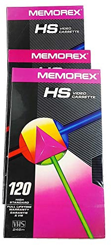 3 PACK HS t-120 Minute Video Tape