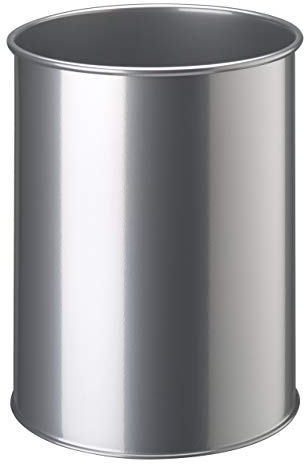 Durable Papierkorb Metall rund 15 Liter, silber, 330123