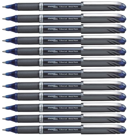 Pentel Energel Plus Liquid Gel-Tintenroller, Kugeldurchmesser 1.0 mm = 0.5 mm Strichstärke, 12 Stück, blau BL30C