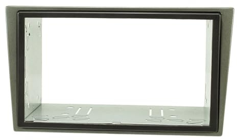 tomzz Audio 2439-113 Doppel DIN Radioblende Set kompatibel mit Opel Corsa C Combo Omega B Vectra C Meriva dunkelgrau metallic mit Einbaukit