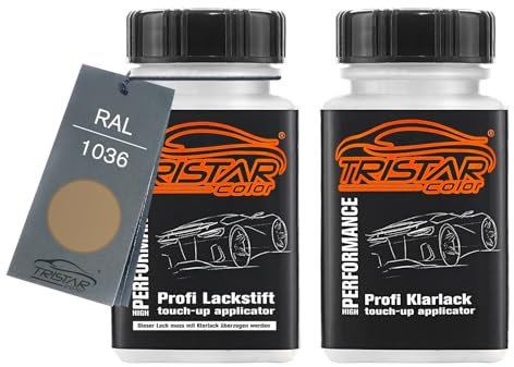 TRISTARcolor RAL 1036 Perlgold Perl Lackstift inkl. Klarlack glänzend je 50 ml