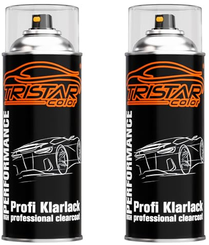 TRISTARcolor 2 x Klarlack seidenmatt Spraydose 400 ml Autolack Sprühdose | wetterfest, lichtecht, UV-beständig, glatte Oberfläche, ausgezeichnete Haftung, Profiqualität, Made in Germany