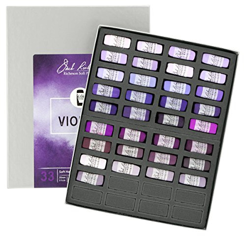 Jack Richeson Hand gerollt Weiche Pastellkreiden Farbe Veilchen, 33-teiliges Set