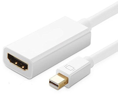 MINASAN Thunderbolt/Mini Display Port/DP to VGA/HDMI/DVI 3 In 1 Adapter For Macbook Pro Air Mac (Mini DP to HDMI: White)