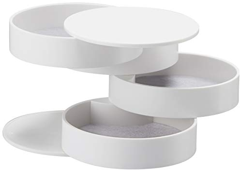 Yamazaki 4068 TOWER 4~Tiered Accessory Box, white, ABS Resin, 10 x 10 x 10 cm