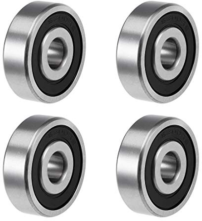 sourcing map Rillen Kugellager 6300-2RS Z2 Doppelt Geschirmt 4 Stück | Einreihig, Vorgeschmiert, Kohlenstoffstahl, 10mm X 35mm X 11mm, Für Industrieanlagen, Mikromotoren, Z2, P0