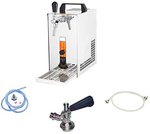 ich-zapfe Komplett Set - Bier Zapfanlage PYGMY 25/K mit Membranpumpe, 1-leitig Trockenkühlgerät aus Edelstahl, 30 Liter/h, Green Line, Zapfkopf:5 Liter Adapter