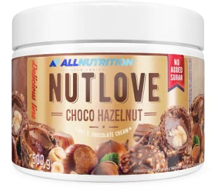 ALLNUTRITION Nutlove Choco Hazelnut Schokoaufstrich ohne Zucker - Zuckerfreie Nuss Creme - Haselnusscreme Schokolade - Crunchy Nut - Zuckerfreie Süssigkeiten - Brotaufstrich ohne Zucker - 500g