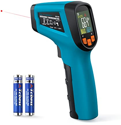 Tilswall Infrarot Thermometer(nicht für Menschen) -50°C bis 600°C IR Digital Laser Temperaturmessgerät mit LCD Display für Kochen/Küche/Barbecue/Pizza Oven/Gefrierschrank/Industrie