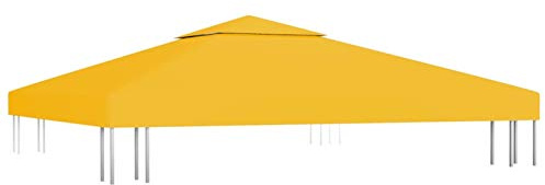 Tidyard Obere Abdeckung für Pavillon, 3 x 3 m, Ersatzabdeckung für Pavillon, wasserdicht, Ersatzteil für Pavillon, 310 g/m², Farbe Gelb