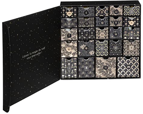 Atmosphera - Adventskalenderbox 24 bougies - Schwarz
