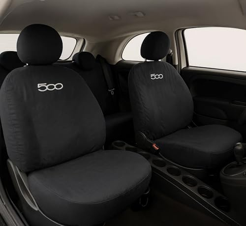 Auto Accessori Lupex Autositzbezüge kompatibel mit Cinquecento 500, hergestellt in Italien, Polyestergewebe, (schwarzes Modell 1)