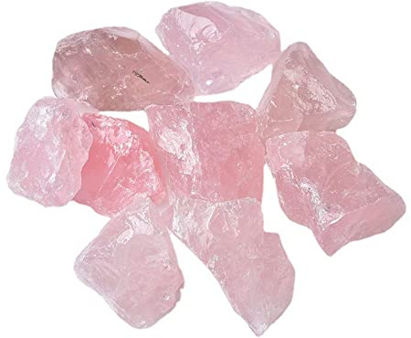 LIJUCAI 100 g de Cristaux de Quartz Rose Naturel Gravier Brut Porte-Bonheur minéraux spécimen Pierres pour Aquarium pour Poisson décoration de la Maison, 100 g 3,5 cm