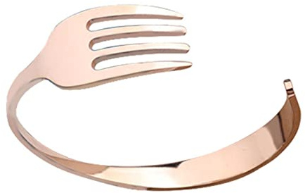 STANG Moda diseño Creativo Titanio Acero Curvo Cubiertos Tenedor Manga Pulsera Hombres Mujeres Personalidad Ocio joyería Regalos