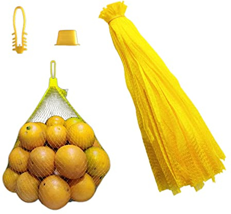 Molyorch 100 Stücke Mesh Produce Bag, Nachhaltige Einkaufsnetze, Einkaufsnetze, Gemüsenetz, Wiederverwendbare Netztasche, für Einkaufen Aufbewahrung Obst Gemüse (Gelb)