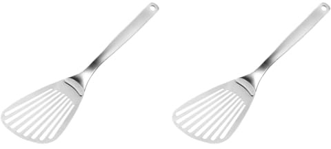 Amosfun 2stücke Edelstahl Fischspatel Mit Langem Griff Vielseitig Für Steak Pizza Backen Hitzebeständig Langlebig Und Einfach Zu Bedienen Für Küche Und Grillen