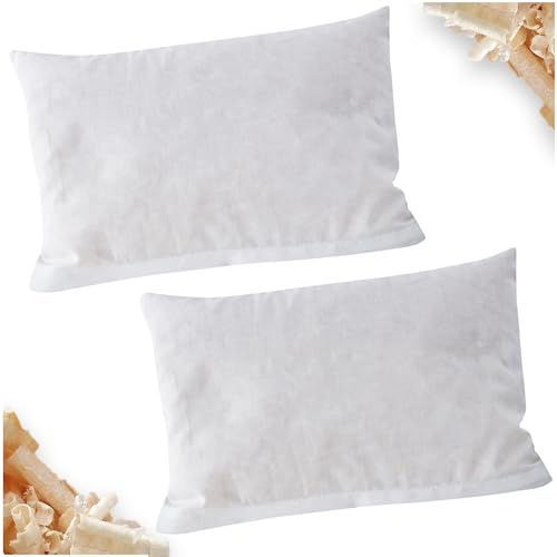 2er Set Zirbenkissen 30x20cm - Gefüllt mit Zirben - 2-Stück (Zirbe-W-20x30) | Kissen mit Zirbenflocken/Zirbenspäne Reißverschluss, 2 Stück, Bezug: Einfarbig