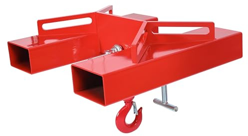 KUAFU Universal Forklift Lifting Hook 6600 LBS Capacity Forklift Lifting Hoist with Swivel Hook and 2 T-Screws (Red, Steel, Powder Coated)