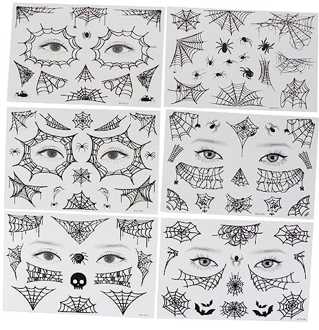 Beavorty 36blätter Halloween Spider Face Sticker Temporäre Gesichtstatoos Für Kostümparty Halloween Deko Und Kinderfeiern Lustige Und Schminkaufkleber
