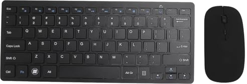 Combo de Ratón y Teclado Inalámbrico de 2,4G, Juego de Ratón y Teclado Silencioso Ergonómico Ultradelgado de 78 Teclas, para Tableta de Computadora de Escritorio (Black)