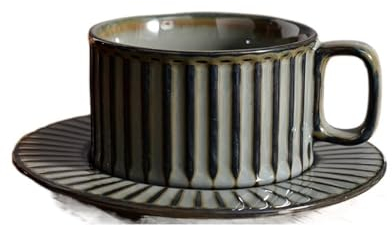 HUYGB Tazze Caffe Kiln Change Set di tazze e piatti da caffè in ceramica retrò Tazze regalo a mano creativa Tè pomeridiano Tazza da caffè con fiori Tazzine Caffe(Color:A-200ml)