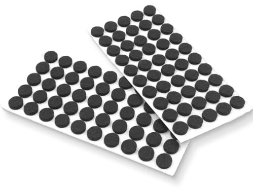 AFCJLTO Set de 100 protectores de fieltro adhesivo para sillas y muebles, Almohadillas redondas autoadhesivas para patas de sillas en color negro, 20mm, ¡Protege tus muebles y piso de arañazos y daños