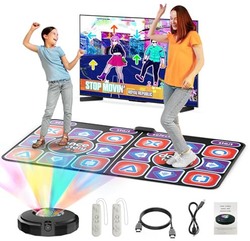 Brolteja Elektronische Tanzmatten für TV,Spiel für Kinder und Erwachsene,Großes Elektronisches Tanzmatte,Wiederaufladbares Kindertanzmatten,Geschenke für Mädchen & Jungen