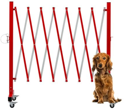 WHDEBPRD Folding Security Gate, Steel Accordion Security Gate, Flexible Expanding Security Gate, 360° Rolling Barricade Gate, Scissor Gate/Door with Padlock,A,11 Feet
