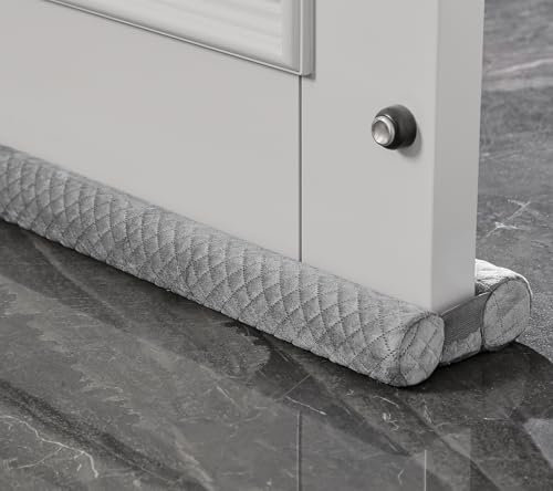Ciieyuo Premium Velvet Under Door Draft Stopper, 30'' to 36'' Adjustable Gap Filler, Double-Sided Windproof Seal, Easy Install to Block Noise, Cold Air, Light, Dust, and Drafts