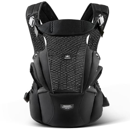 SUNVENO Ergonomisch Babytrage für Neugeborene bis Kleinkinder – atmungsaktive Mesh-Hüfttrage, unterstützt 3-20 kg für Front- und Rückentrage mit verstellbarem Hüftgurt, ganzjährig