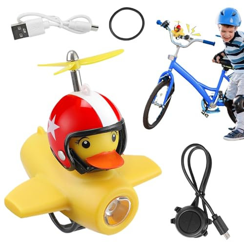 Enten-Fahrradklingel – 2er-Pack Gummi-Enten-Fahrradhupen, Helle Fahrradglocken Mit LED-Licht | Lustige Gelbe Enten-Fahrradhupen Mit Propeller, Enten-Fahrradklingel, Fahrradzubehör Für Kinder Und Erwac