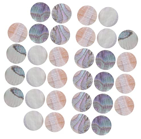 40 Stück Einlegepunkte für Musikinstrumente 6, 0mm aus Muschel | Gitarren und Bass Seitenmarkierungen, Griffbrettmarkierungen, Leicht, Tragbar, Einfache Lagerung