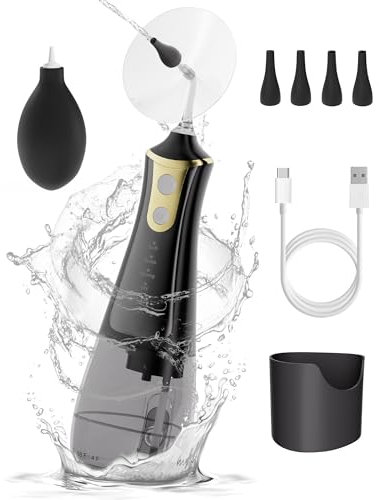 SEEDEAR Ear Wax Removal Kit - Electric Ear Cleaner with DIY Water Pressure - Ear Cleaning Kit - Safer＆More Effective Ear Irrigation Flushing System - Earwax Removal Tool for Ear Wax Buildup (Black)