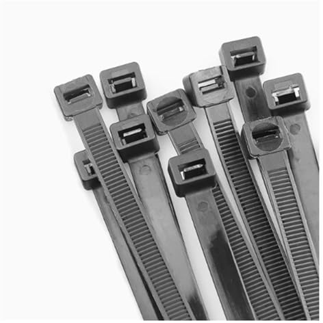 BTYQKZVPM Cable Ties Assortment,Cable Zip Ties, Black White Self locking Plastic Nylon Tie 5 * 300mm~8 * 500mm(Black 100pcs,8x300mm)