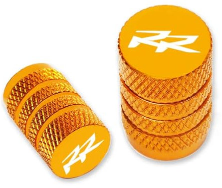 Couvercle de Valve de Pneu de Moto pour X-Trainer RR RS 4T RR2T 250 300 350 400 390 430 450 498 430 480 Moto CNC Véhicule Roue Pneu Valve Tige Bouchons Couvercle(Yellow)