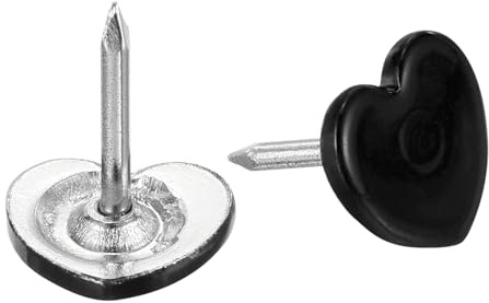 QUARKZMAN 30 Stück Reißzwecken Schwarz, 11mmx125mm Flachkopf Pinnwandnadeln Dekorative Möbelnägel Daumennagel Reißnägel für Ziernägel, Zuhause, Büro, Wandbehäng, Möbel Sofa
