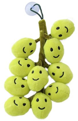 WeiWeiLee Cute Grape Pillow Simulation Cartoon Snack Plush Pillows Soft Sleeping Plush Hugging Pillow Sofa Throw Pillows (Green, 26cm/10.24Inch)