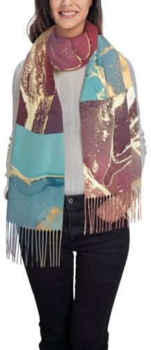 Poadnly Marmor Textur, Großer weicher Kaschmir-Schal, Wickelschal, Fransenschal, leichte Stola, 197 x 72 cm