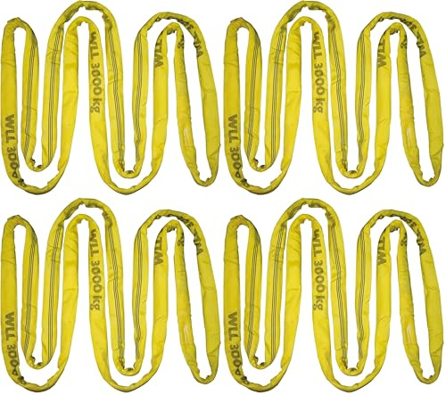 Kerbl Sangle Ronde, capacité de Charge : 3t/6t - Circonférence : 6 m, Double Gaine (Lot de 4)