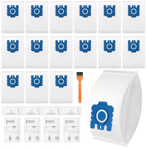 15 Pack GN Vacuum Dust Bags Replacements Compatiable with Miele Hoover Bags Classic C1,Complete C2 C3, S227 S240, S270, S400, S400i, S600, S2, S5, S8 Series Vacuum Cleaner
