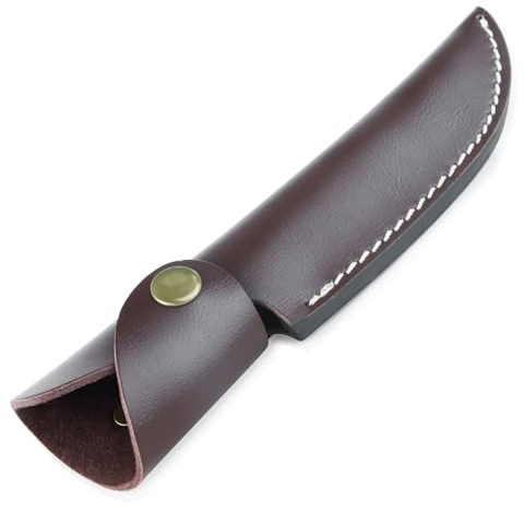 duozoanz Gaine de Couteau en Cuir, Etui Droit de 22 cm, Etui Couteau PU avec Boucle de Ceinture et Boutons-Pression pour Hommes et Femmes