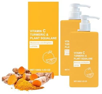 Crema con curcuma e vitamina C, Lozione per il corpo schiarente con vitamina C, idratante per il corpo, idratante rassodante e schiarente, cura quotidiana della pelle