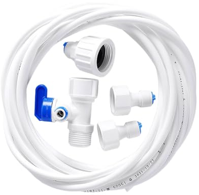 Tubo de agua para frigorífico, juego de conexión universal, conexión de manguera, suministro de agua, fácil instalación, enchufe de suministro de agua