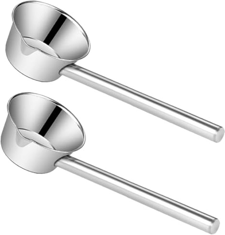 VALICLUD Cucharón Grande de Acero Inoxidable 2 Piezas Mango Largo 35 Cm para Servir Sopas Jugos y Salsas Resistente Uso Cocina y Jardín Compatible Lavavajillas