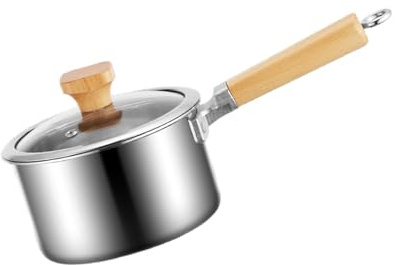 Gcljlmy Olla antiadherente con tapa, olla sopera, acero inoxidable, mango aislado, olla redonda multiusos para casa de té en casa, con vaporera (sin vaporera, 16 cm)