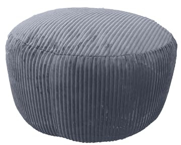 Relaxdays Pouf, Cord, HxD: 35 x 50 cm, Polystyrol-Füllung, rundes Bodensitzkissen, Wohnzimmer Hocker, Sitzpouf, Farbwahl